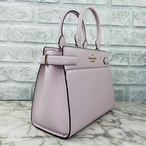 Kate Spade Staci Medium Satchel Crossbody & Large Slim Bifold Wallet Lilac Moon - Picture 3 of 15